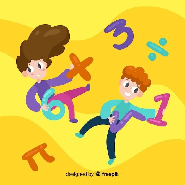 Fondo niños dibujos animados concepto matemáticas | Vector Premium