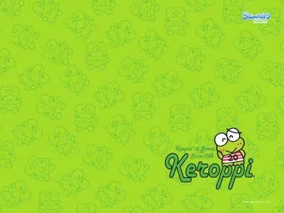 FONDO DE PANTALLA INFANTIL DE KEROPPI CON FONDO VERDE Y LETRAS ...