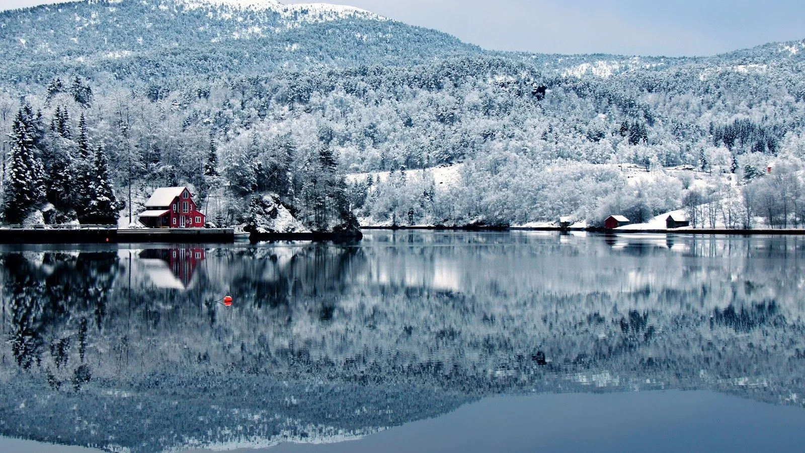 Fondo de Pantalla Paisaje Lago en paisaje nevado | Wallpapers Megas