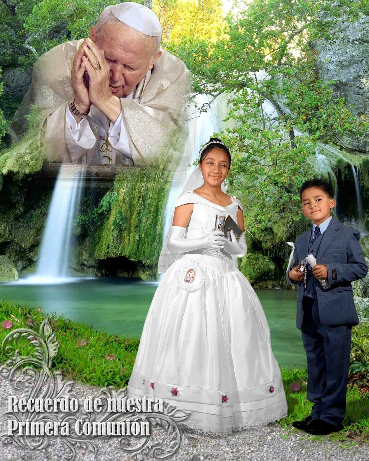 Fondo religioso para Primera Comunión - Plantillas para Photoshop 2015