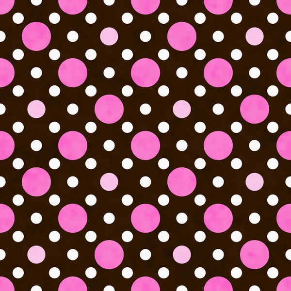 Fondo de tela de lunares de color rosa, blanco y marrón — Foto ...