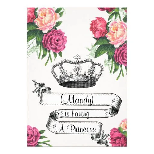 La corona y la princesa fiesta de bienvenida al be anuncio de Zazzle.