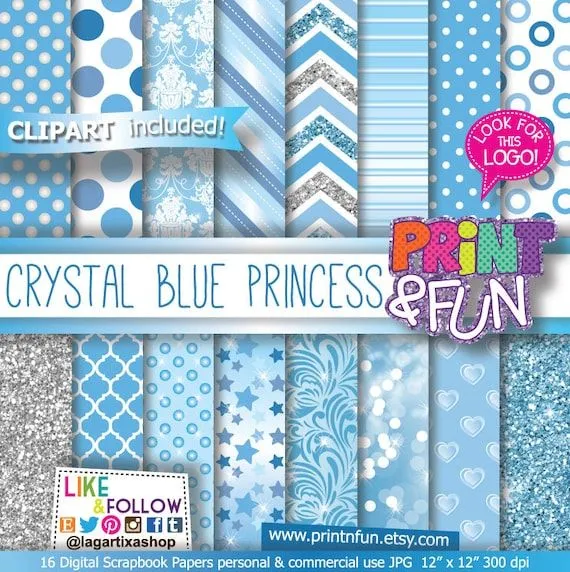 Fondos Digitales Papel Digital Princesa cristal clip por Printnfun