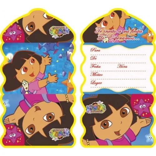 Tarjetas de invitación de Dora la exploradora para imprimir - Imagui