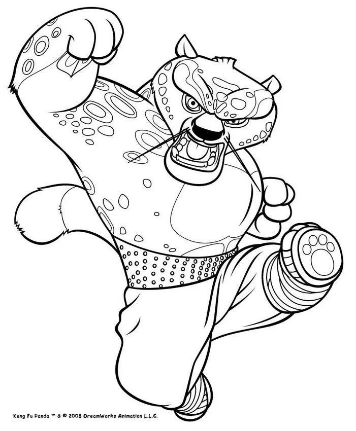 Dibujos para colorear KUNG FU PANDA PELICULA - Tai Lung el jaguar