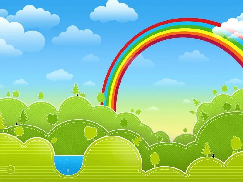 Imagenes de paisajes con arco iris infantil - Imagui