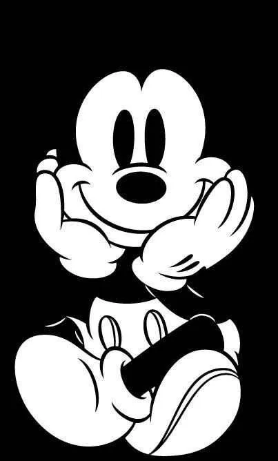 Mickey Mouse black & white wallpaper | Mickey & Minnie Mouse ...