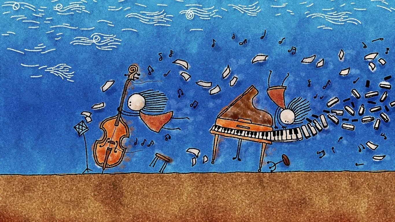 Fondos de pantalla instrumentos de viento, piano, dibujo, música ...