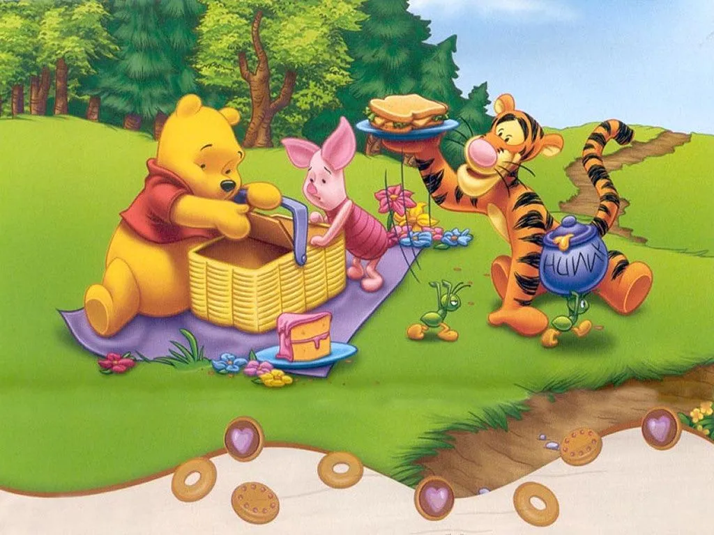 FONDOS DE PANTALLA DE WINNIE THE POOH:WINNIE DE PICNIK CON TIGGER Y ...