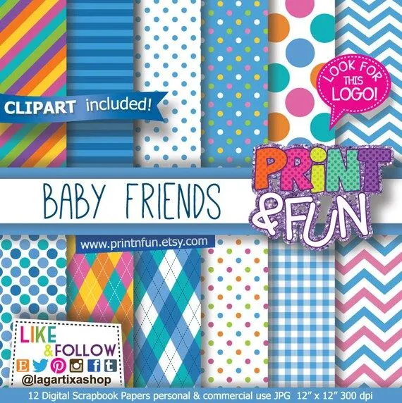 Fondos Papel Digital azul bebé celeste polka dots por Printnfun