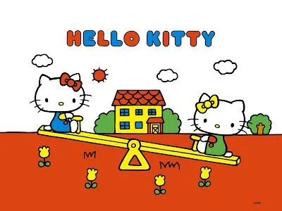 Fondos y Postales: Fondo hello Kitty en rojo