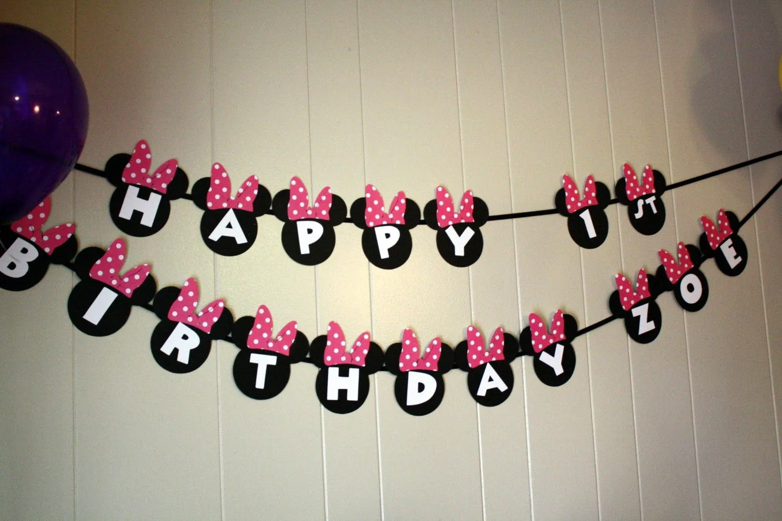 For a Rainy Day: Minnie Mouse Birthday Banner