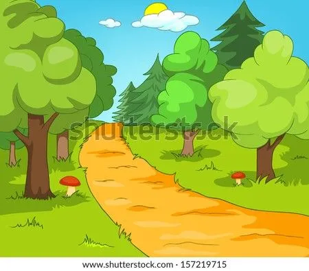 Forest Glade. Cartoon Background. Vector Illustration Eps 10 ...