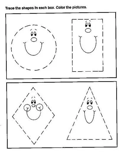 FORMAS GEOMETRICAS PARA REPASAR Y PINTAR