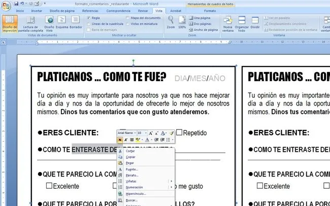 formato comentarios de clientes | Menus de Restaurantes | Diseño y ...