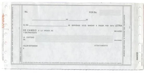 Formato letra de cambio venezuela - Imagui