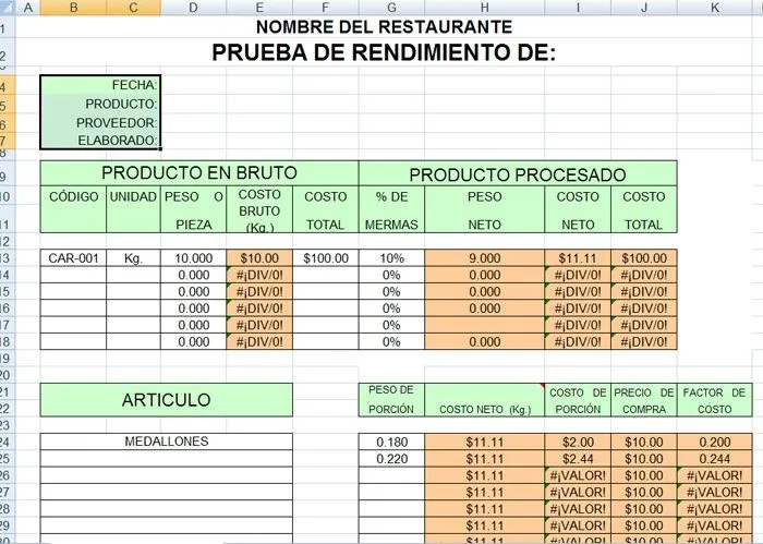 formatos y controles para restaurantes | Menus de Restaurantes ...