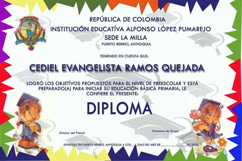 Plantillas para diploma preescolar - Imagui