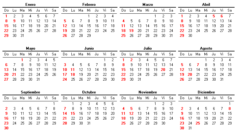 Calendario colombia 1 - Imagui