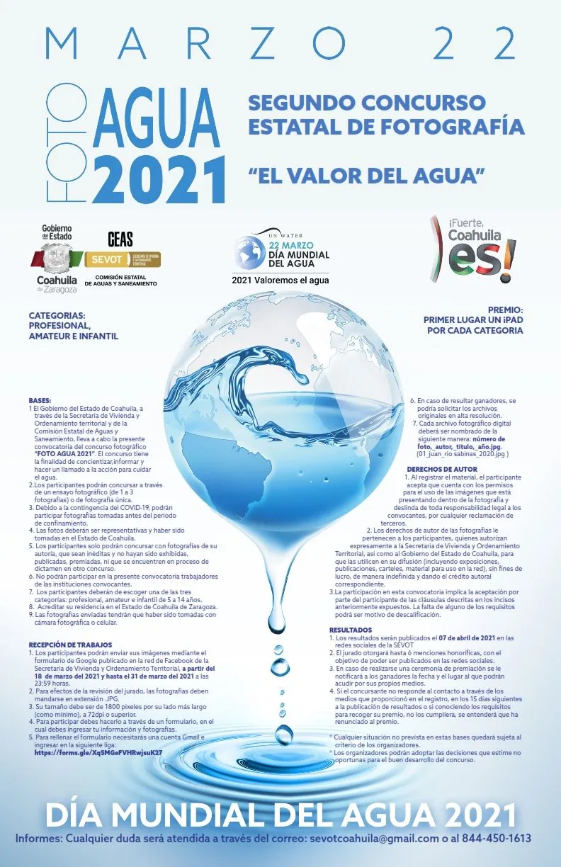 Foto Agua 2021: Segundo Concurso Estatal de Fotografía 