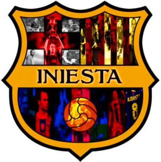 FOTO BLOG CULÉ: ESCUDO DEL BARÇA CON EL NOMBRE DE INIESTA