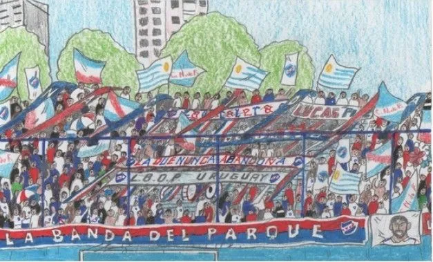 Foto - Dibujo a mano hecho por hincha del Club Nacional de Fútbol