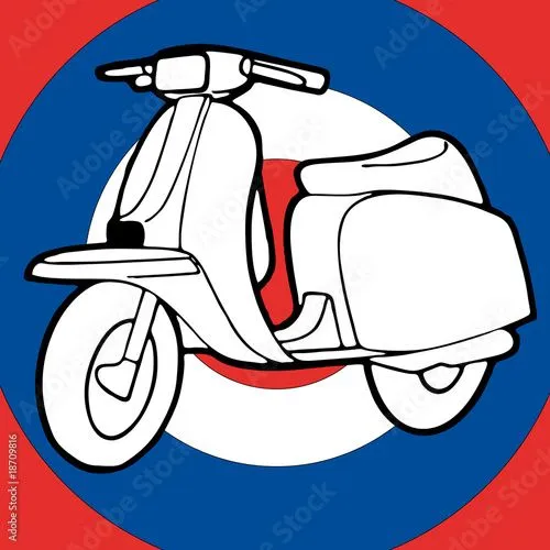 Foto: moto scooter motocycle retro vintage classic vector illustration ...