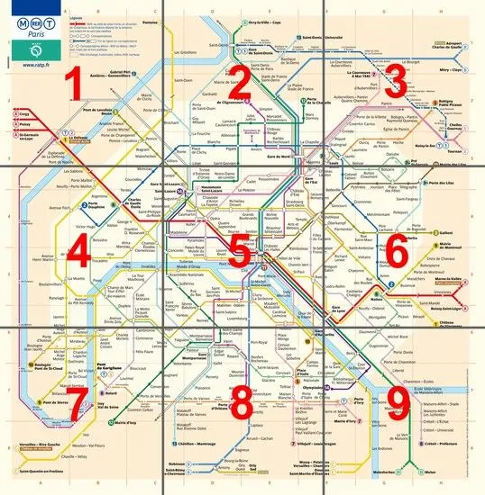 Foto Piantina generale, divisa per zone, della Metropolitana di ...