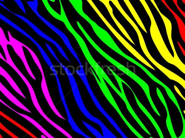 Foto stock - arco · iris · cebra · impresión · colores · verde ...