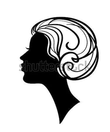 Foto stock - hermosa · mujer · silueta · cara · pelo · pintura ...