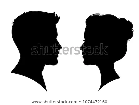 Foto stock - hombre · mujer · caras · cara · silueta · corazón ...