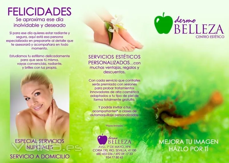Foto: Tríptico de los servicios de Dermobelleza