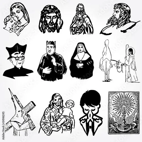 vector illustration of catholic silhouettes de alvaroc, vector ...