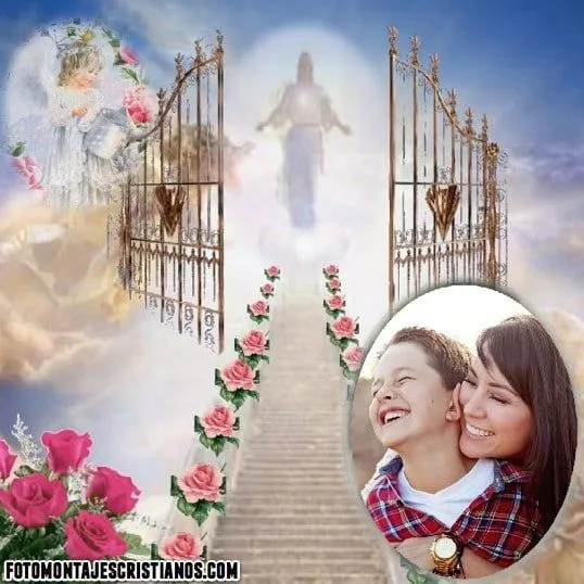 Fotomontaje cristiano en la Puerta del Cielo