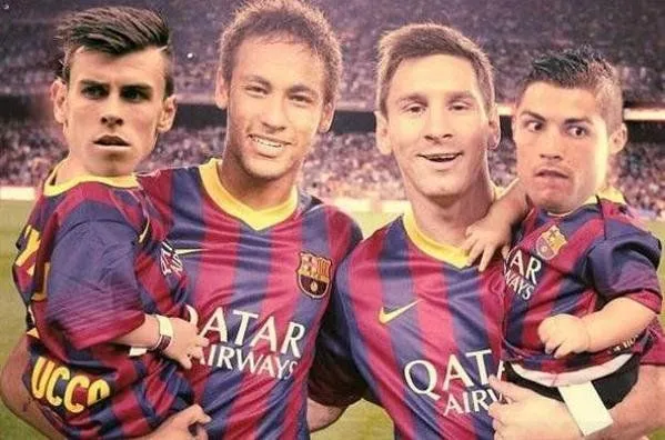 Fotomontaje: Messi y Neymar son los padres de Bale y Cristiano ...