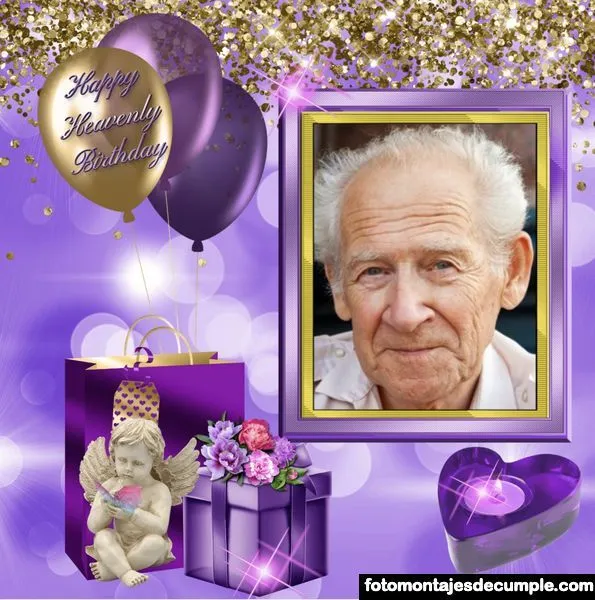 Fotomontajes de cumpleaños para personas fallecidas en el cielo
