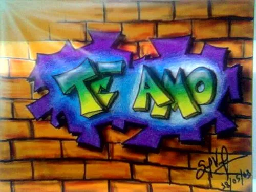 Imagen de te amo escrito en graffitis - Imagui