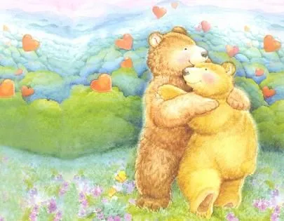 Fotos de osos: Imagen de dos osos enamorados, muy tierna
