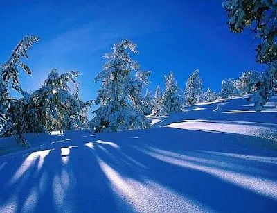 FOTOS DE PAISAJES NEVADOS: Paisaje de nieve. Azul y blanco