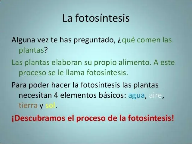 La fotosíntesis. Webquest Nuevas Tecnologías