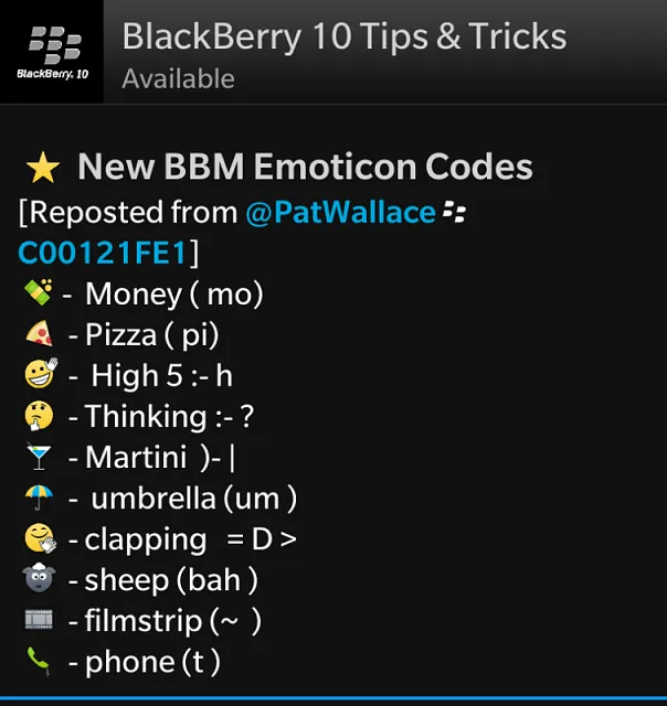 Found hidden bbm smiley! - BlackBerry Forums at CrackBerry.