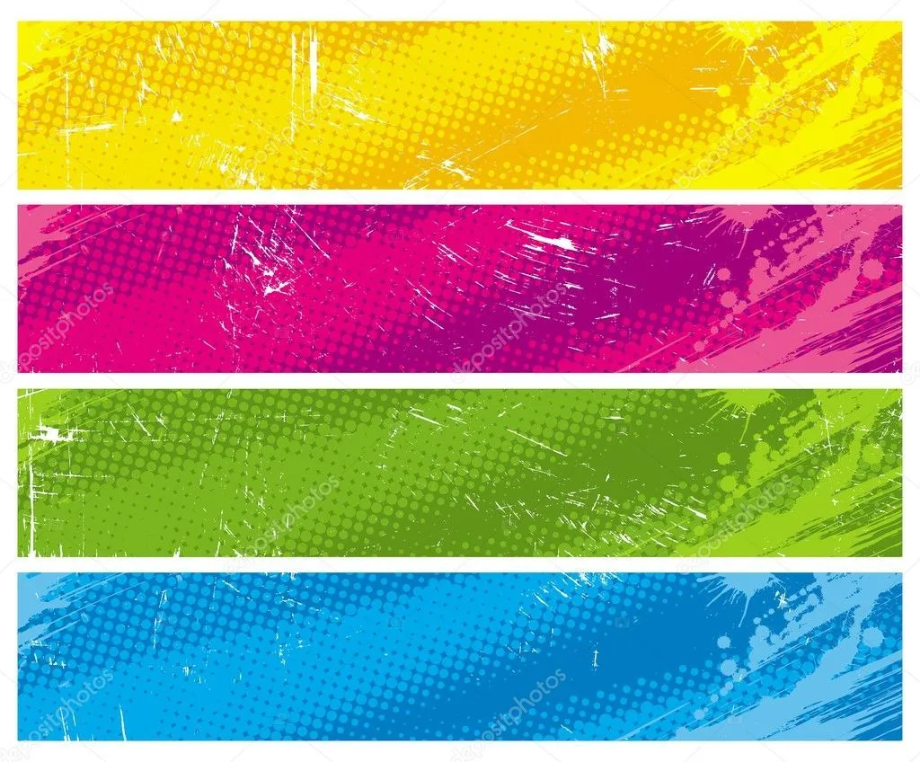 Four color halftone banners | Stock Vector © S-E-R-G-O #1742132