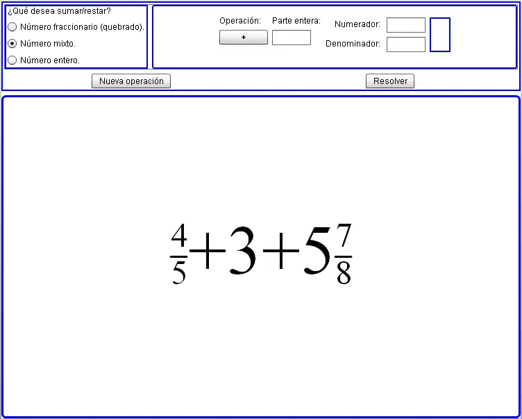 Calculadora para resolver sumas y/o restas de fracciones ...