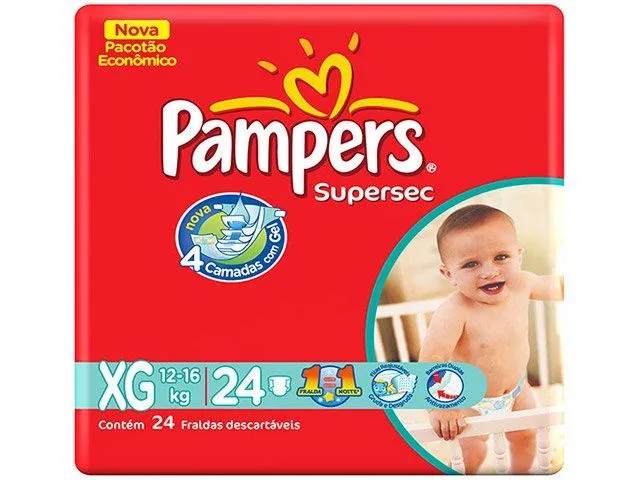 Fraldas Pampers Supersec Pacotão XG 24 Unidades - Fralda ...