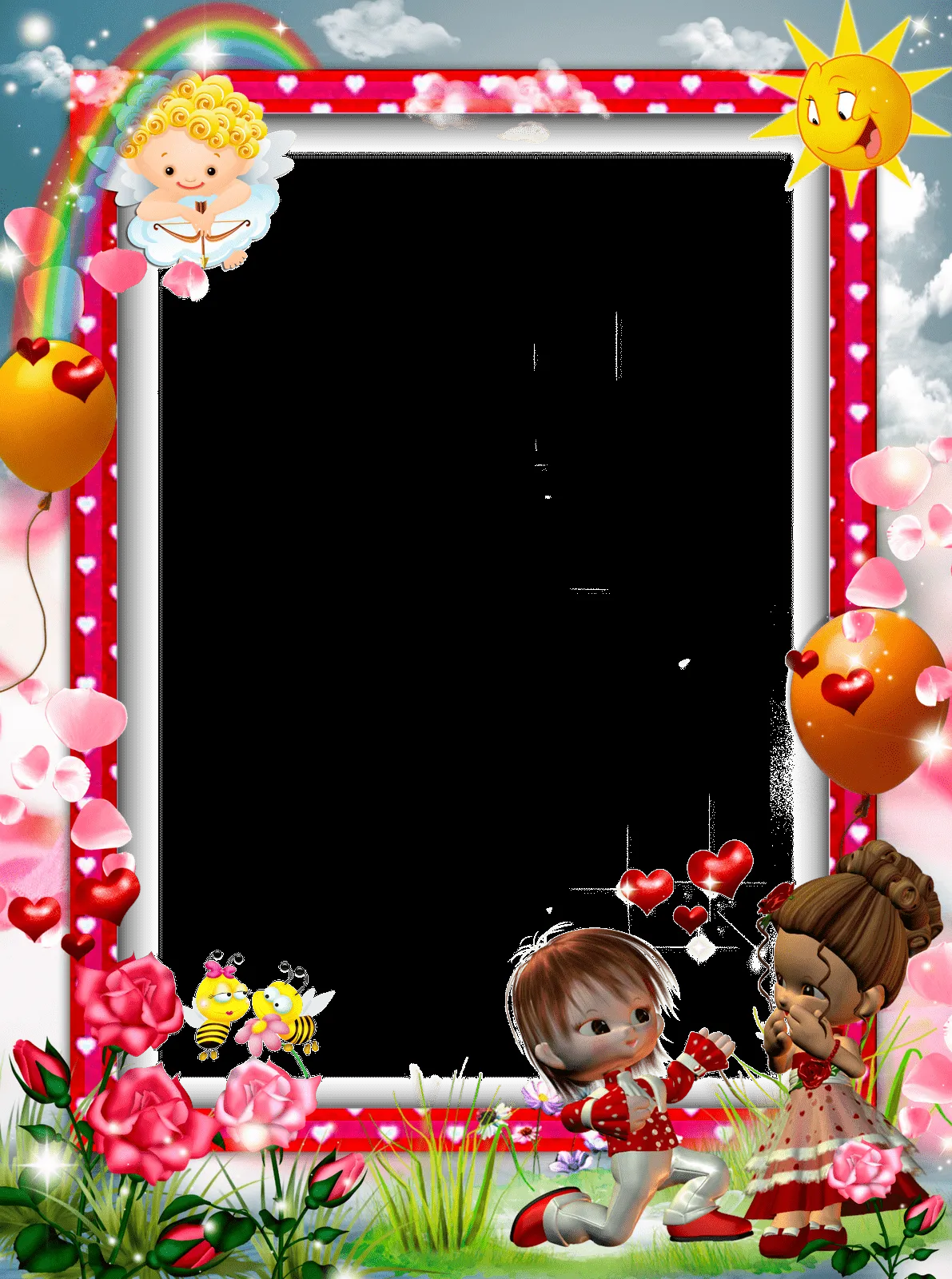 Frame PNG - amizade infantil-Imagens Png fundo transparente grátis