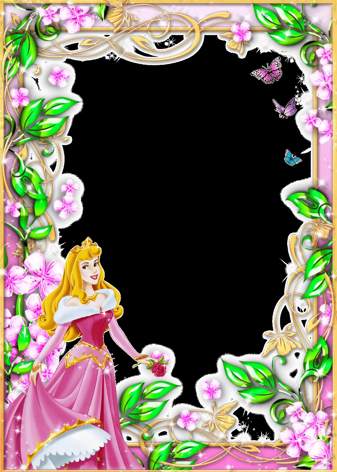 Frames PNG princesas disney e flores | Imagens para photoshop