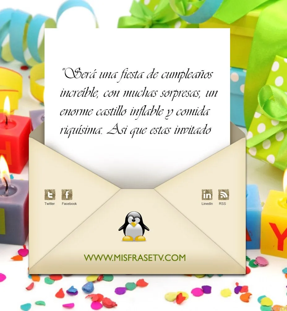 Frases para invitaciónes de cumpleaños infantiles - Imagui