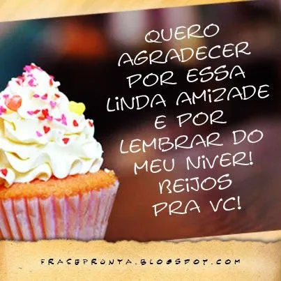 Frase Pronta: Mensagem de agradecimento de aniversario