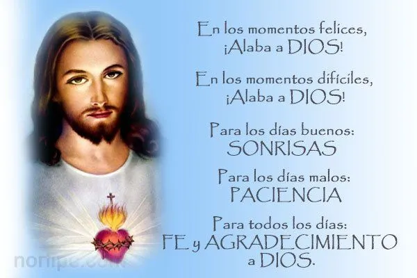 Frases para alabar a Dios por lo que nos da y entrega