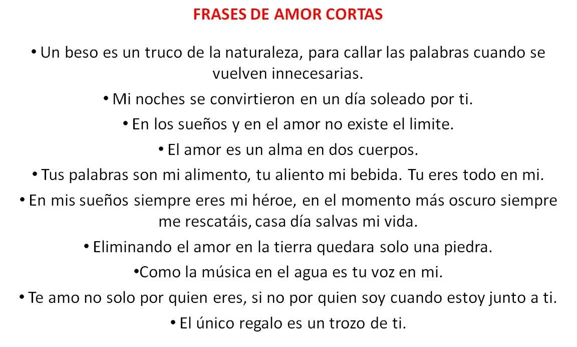 Frases de amor cortas : frases desamor poemas amor test y cartas